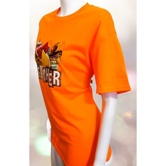 Tops Orange Women Large T-shirt with‎ Teacher Designs - Picture 4 of 7